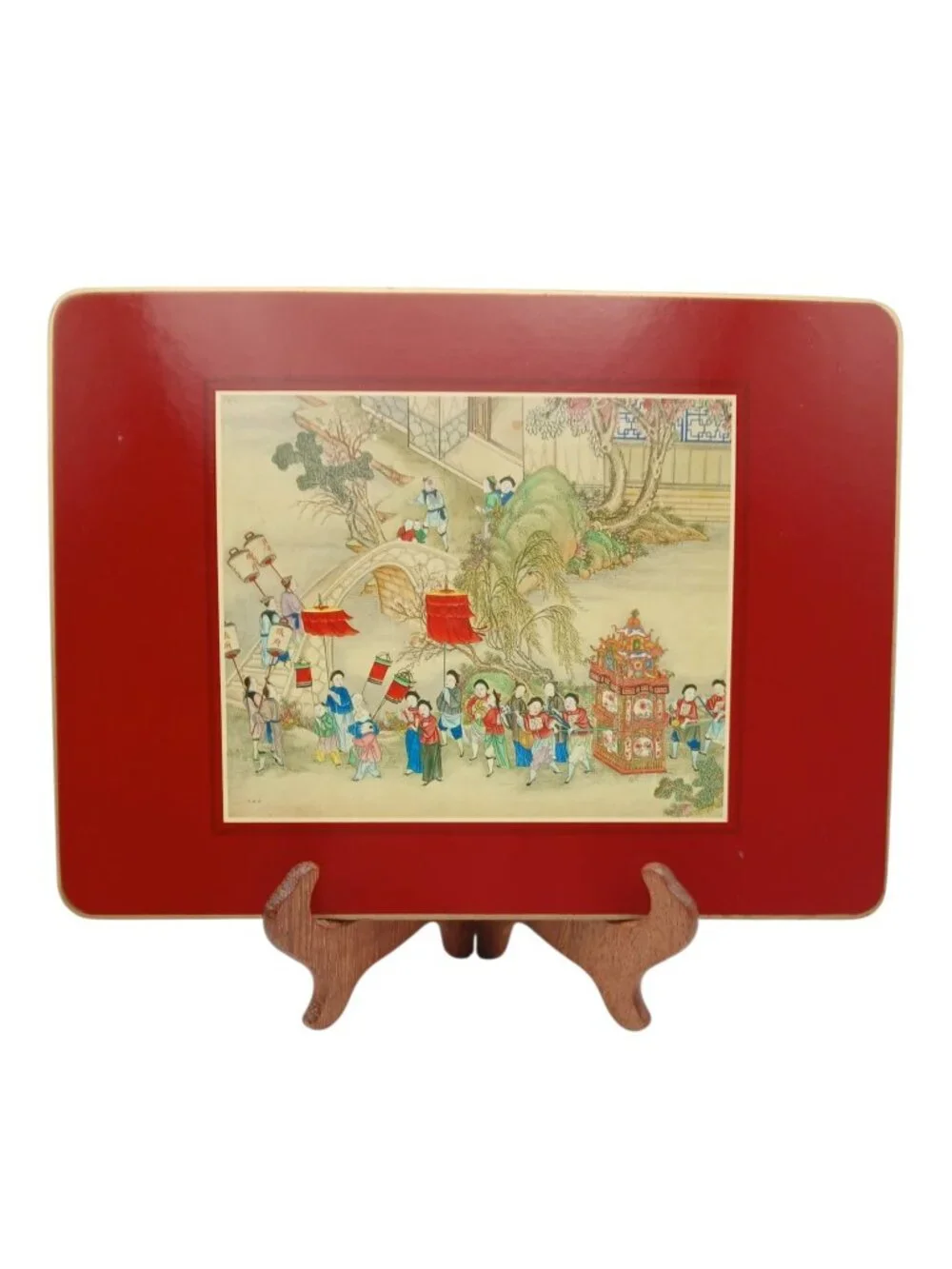 Clover Leaf Chinese Wedding Placemats Set 6 Cork Backed Vintage UK SPN9